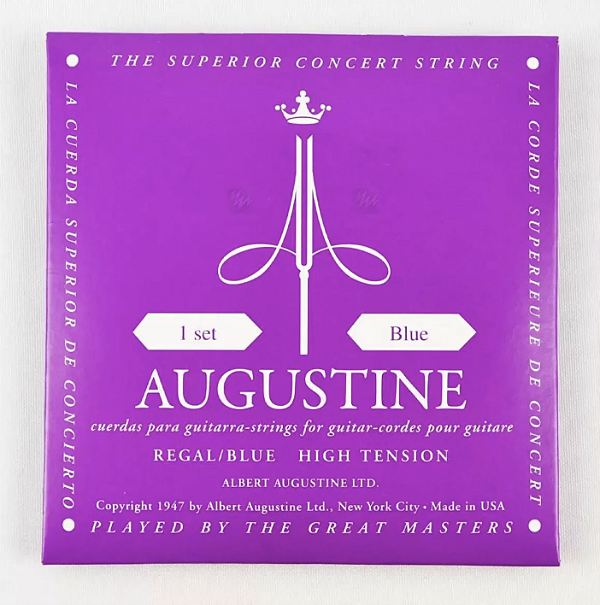 Encordoamento AUGUSTINE Violão Nylon Regal Blue - Rótulo Roxo - Tensão Alta (made in USA)