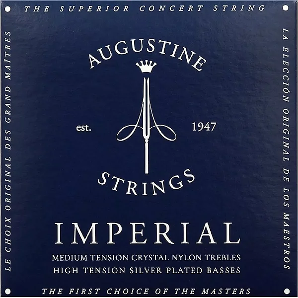 Encordoamento AUGUSTINE Violão Nylon Imperial Blue - Rótulo Azul Escuro - Tensão Alta (made in USA)