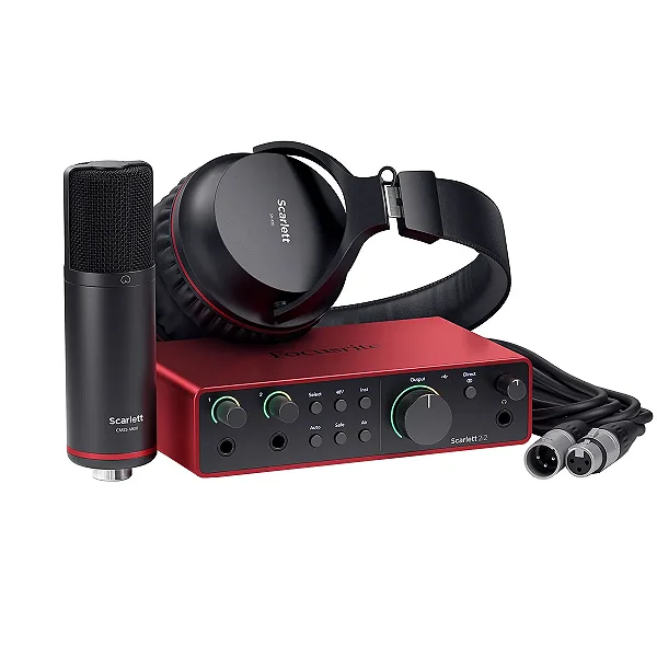 Kit Focusrite Scarlett Studio  - Interface 2I2 + Phone + Microfone - 4th geração