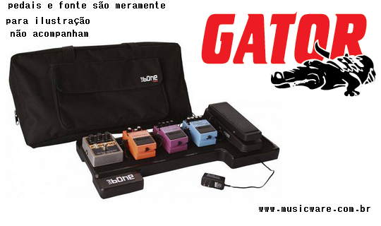 G-bone-int - Pedalboard GATOR p/ 5 pedais acompanha fonte e bag