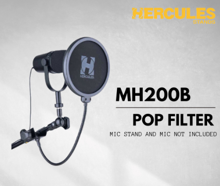 Filtro Anti Pop c/haste para Microfone HERCULES MH200B