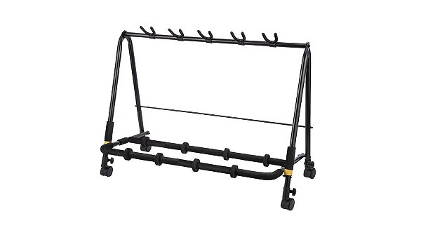 Suporte de chão Hercules Tipo Rack p/ 5 instrumentos GS525B PLUS com rodinhas