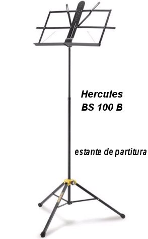 Estante de Partitura HERCULES modelo BS100B - dobrável compacta