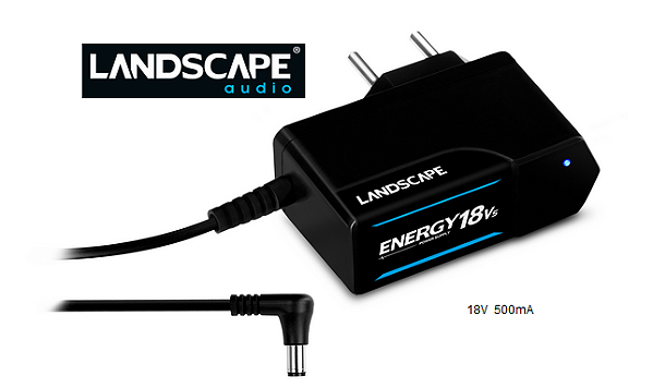 Fonte E18Vs LANDSCAPE - Energy 18 volts 500 mA - p/ 1 pedal (bi-volt automático funciona de 100 a 240 volts)