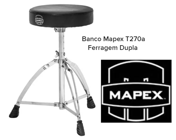 Banco de Bateria Mapex mod. T270A - Ferragem dupla