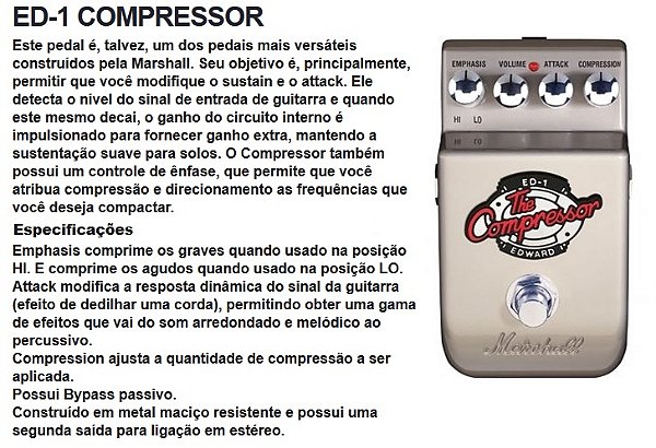 Pedal Marshall ED1 The Compressor