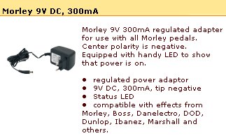 Fonte Original Morley 9 volts