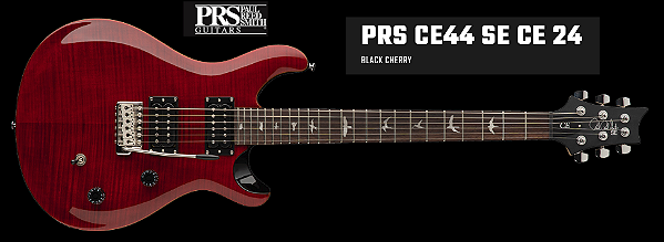 Guitarra PRS SE CE44 cor: Black Cherry Escala Rosewood - acompanha Bag Original em poliéster Marrom