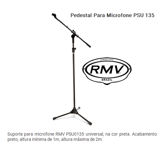 Estante de Microfone Girafa  RMV mod. PSSU00135