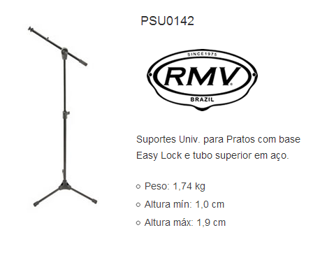 Estante de Microfone Girafa  RMV mod. PSSU00142