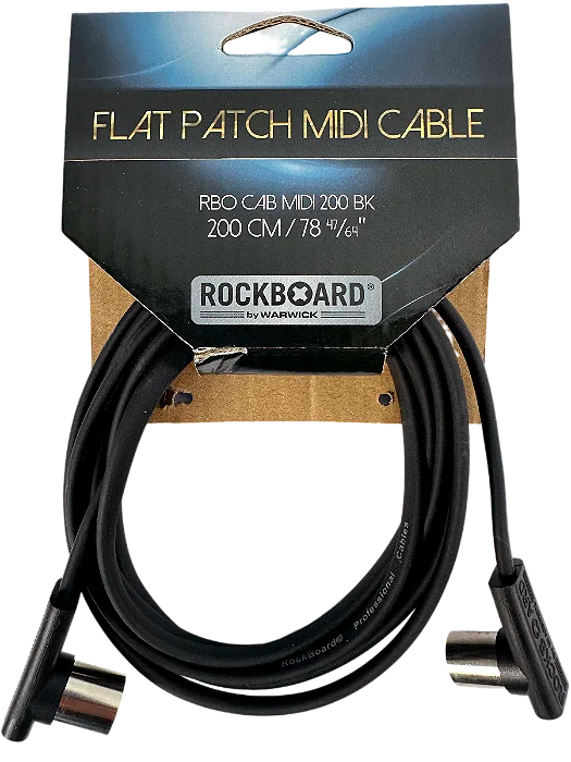 Cabo Midi Flat c/Plug L Rockbag nas duas pontas c/ 2m RBOCABMID200BK