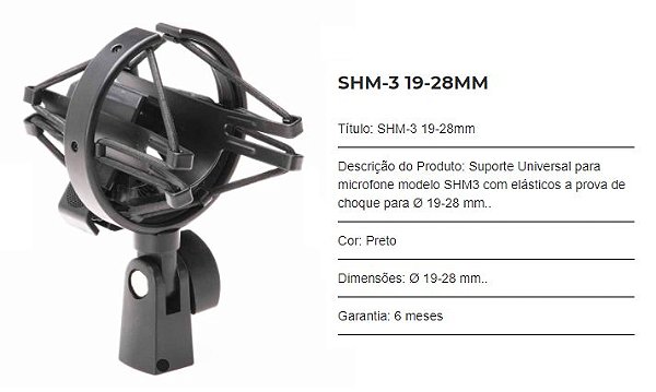 SHOCK MOUNT SHM3 19 Suporte de Microfone - Santo Angelo