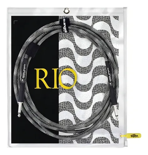 Cabo Instrumento Santo Angelo RIO CABLE PREMIUM TÊXTIL - Calçadão de Copacabana estampado no cabo - 3 m