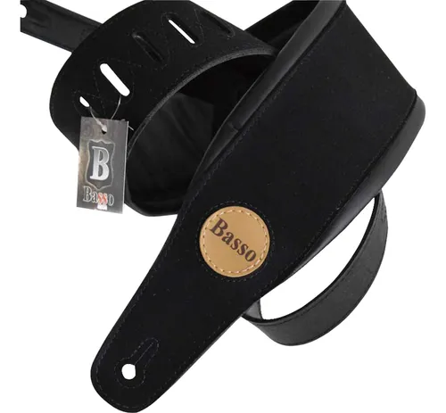 Correia Basso FB01 Preta p/ baixo 8,5cm larga Suede