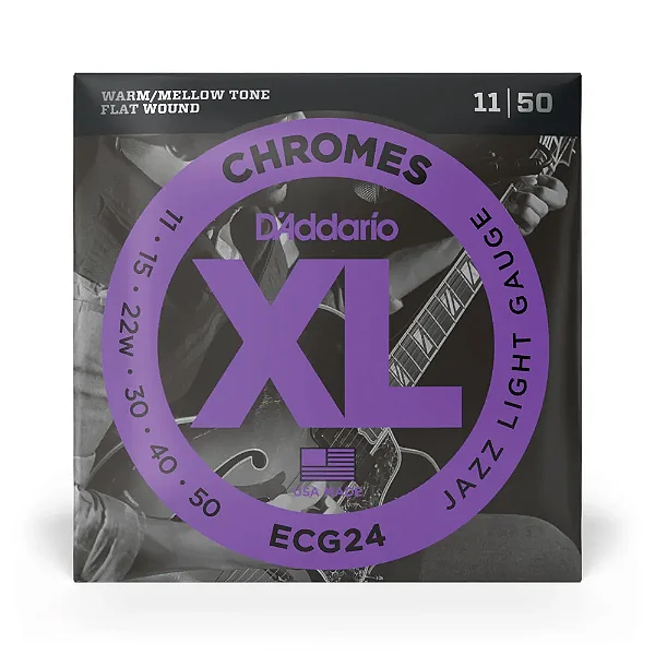 Encordoamento Daddario Guitarra Chrome ECG24(0.11) - Corda Flat Lisa