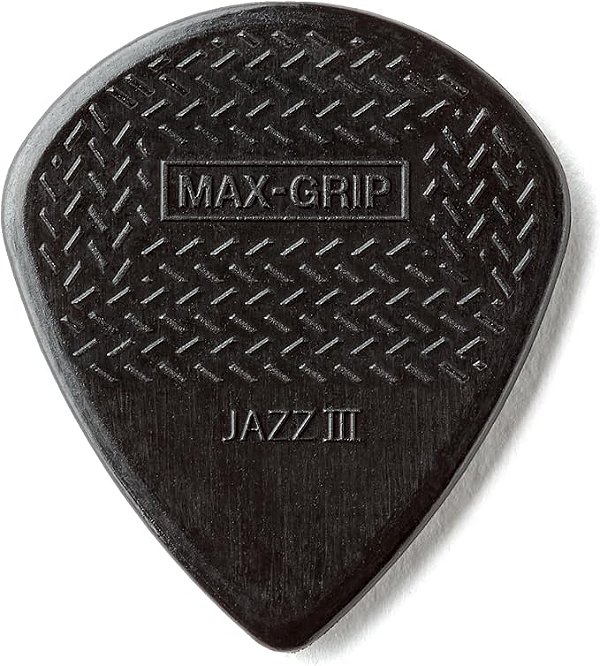 Palheta DUNLOP MAX-GRIP JAZZ 3 BLACK STIFFO Fibra de Carbono (unidade)