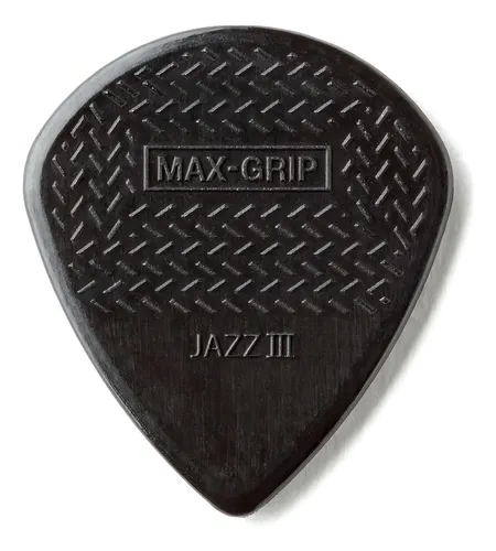 Palheta Dunlop MAX-GRIP JAZZ 3 NYLON BLACK STIFFO (unidade)
