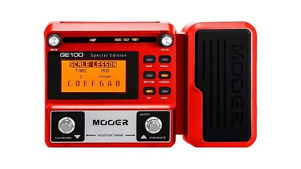 MOOER GE100SE edição especial vermelha - Pedaleira p/ Guitarra