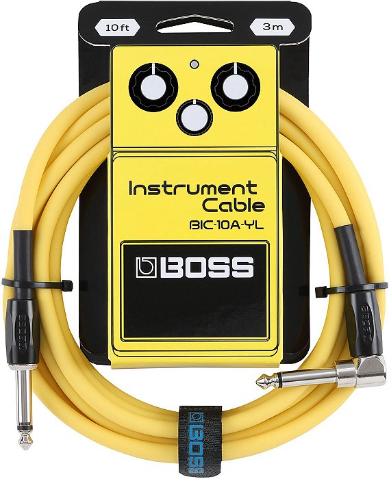 BOSS BIC-10A-YL  Cabo p/ Instrumento P10 x P10 em L de 3 Metros na Cor AMARELO