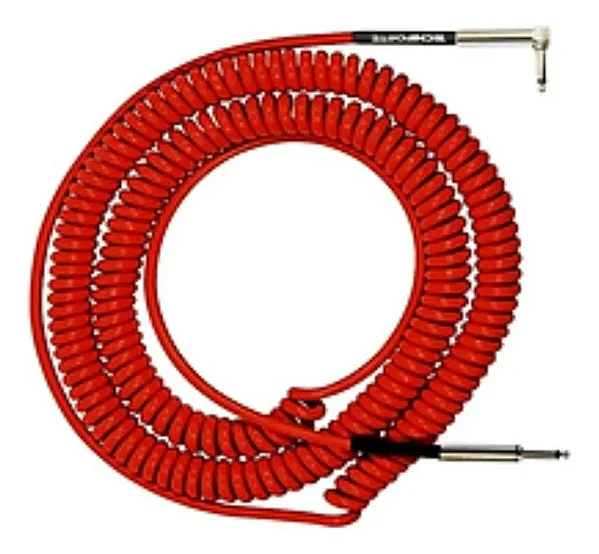 Cabo p/ Instrumento TECNIFORTE P10 x P10 em L linha Jimi Cable 9m Cor: VERMELHO