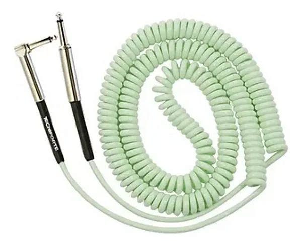 Cabo p/ Instrumento TECNIFORTE P10 x P10 em L linha Jimi Cable 9m Cor: VERDE