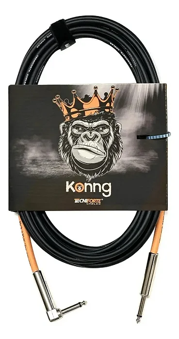 Cabo p/ Instrumento TECNIFORTE P10 x P10 em L linha KONNG 3m Cor: PRETO