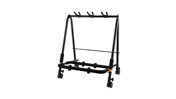 Suporte de chão Hercules Tipo Rack p/ 3 instrumentos GS523B PLUS c/ rodinhas