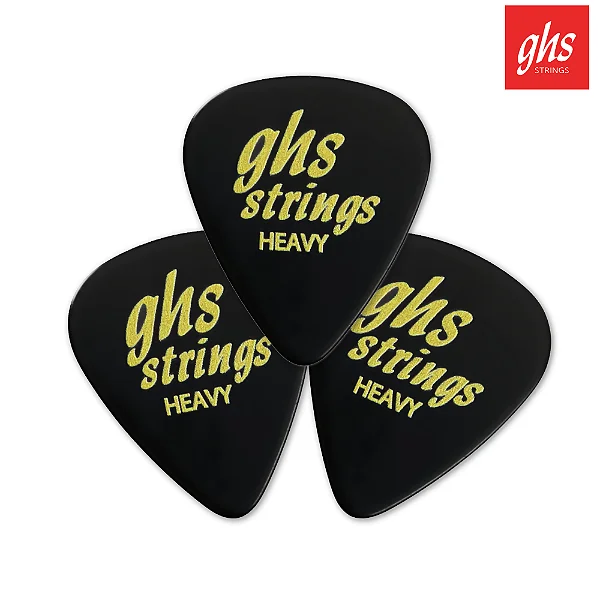 kit c/ 3 Palhetas GHS Black Heavy modelo A55 (3 Unidades) 0.96mm
