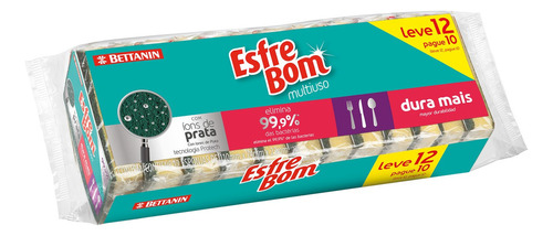KIT COM 12 UNIDADES ESPONJA MULTIUSO DUPLA FACE - ESFREBOM