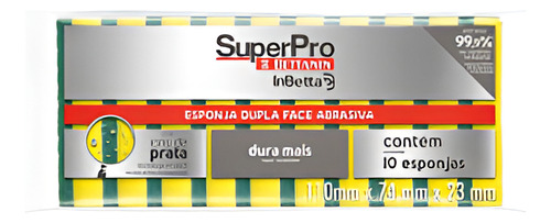 KIT COM 10 ESPONJAS DUPLA FACE PARA COZINHA E LOUÇA - SUPERPRO