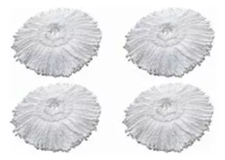 KIT 4 REFIS PARA MOP BALDE SPIN ESFREGÃO SEM PEDAL - SUPERPRO