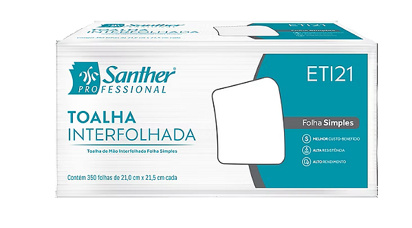 TOALHA INTERFOLHADA 2 DOBRAS FOLHA SIMPLES