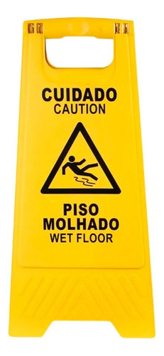 PLACA SINALIZADORA CAVALETE - CUIDADO PISO MOLHADO