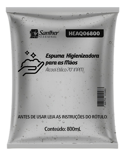ESPUMA HIGIENIZADORA EXCLUSIVO QUARTZ 800ML - SANTHER PROFISSIONAL