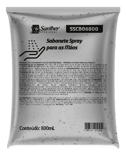 SABONETE SPRAY 800ML -  SANTHER PROFESSIONAL