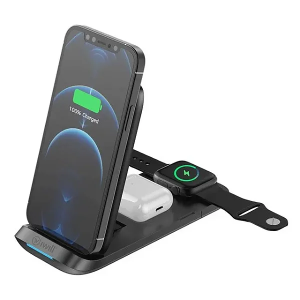 CARREGADOR SEM FIO 3 IN 1 FOLD CHARGER IWILL