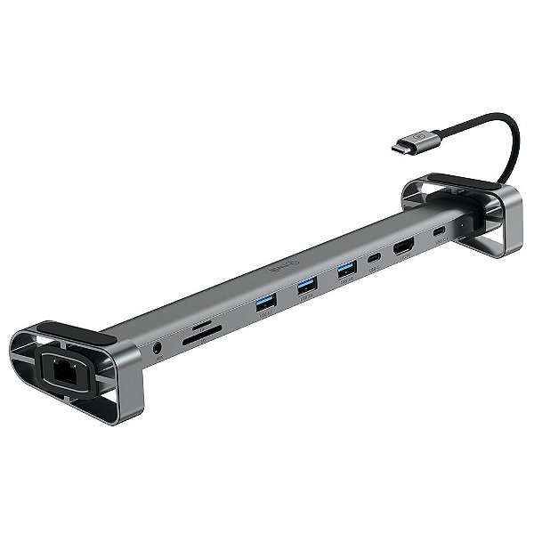 SUPORTE PARA NOTEBOOK COM ADAPTADOR USB-C 10 EM 1 - HUB USB-C STAND - IWILL