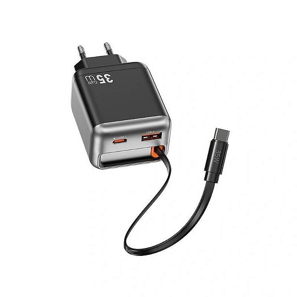FONTE WIWU HELIX 35W USB-A + USB-C PRETO