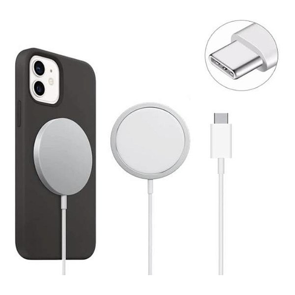 CARREGADOR WIWU MAGNÉTICO WIRELESS 15W USB-C BRANCO