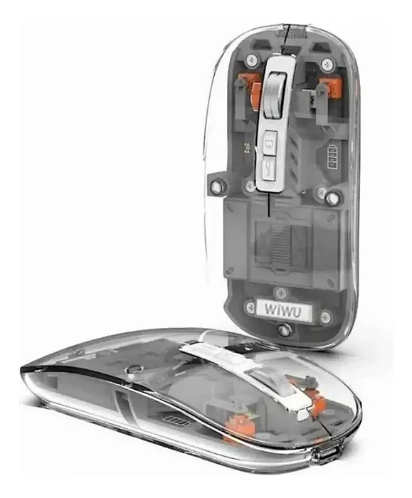 MOUSE WIWU CRYSTAL BLUETOOTH + 2.4G TRANSPARENTE