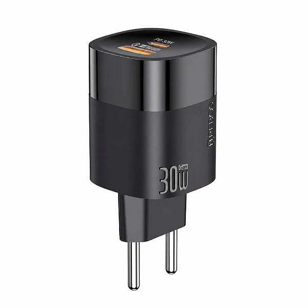 CARREGADOR HREBOS QUANTUM CHARGE 30W USB-C + USB-A PRETO CRG-224