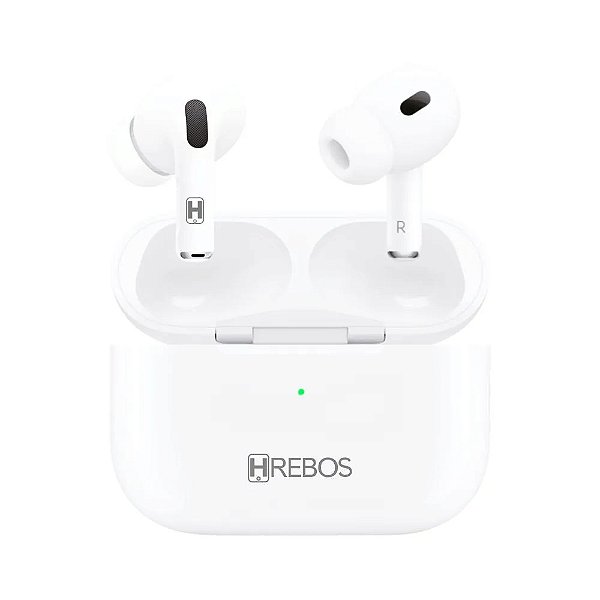 FONE BLUETOOTH HREBOS HPODS PRO TWS COM ESTOJO CARREGADOR BRANCO EB-213
