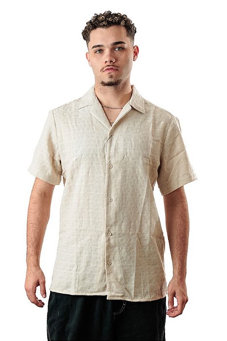 Camisa Masculina de Crochê Manga Curta – KAMIBI