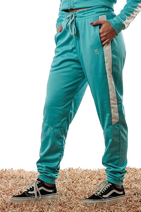 Calça Moletom Feminina Com Faixa Branca - KAMIBI