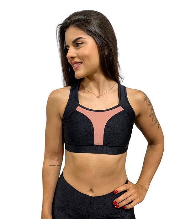 Top Preto e Rosa Kamibi