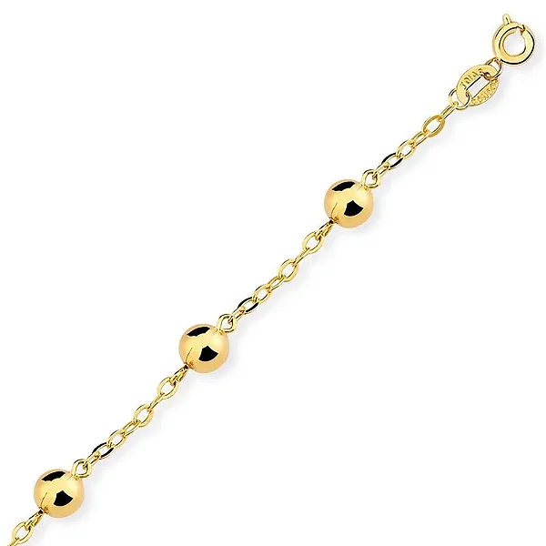 Pulseira de Bolinhas Banhado a Ouro 18k