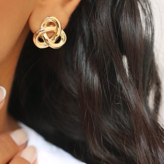 Brinco Entrelaçado Banhado a Ouro 18k