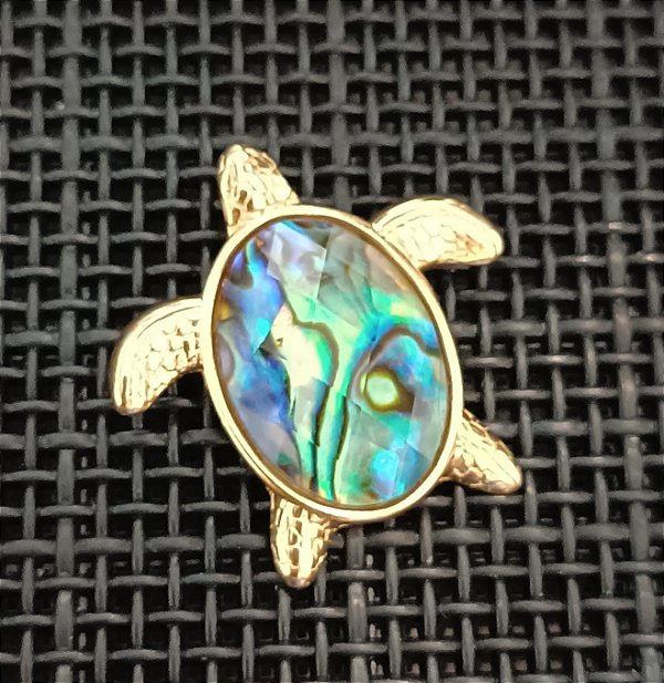 Pingente Tartaruga Marinha banhada a ouro 18k - Pedras Naturais Abalone