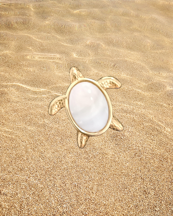 Pingente Tartaruga Marinha banhada a Ouro 18k - Pedras Naturais Madrepérola