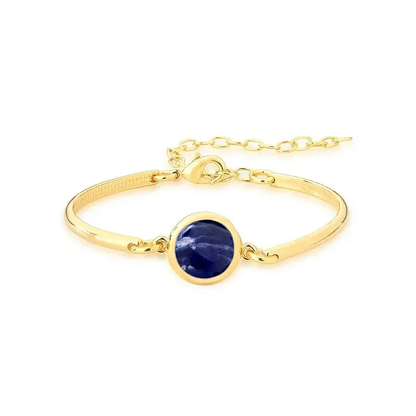 Pulseira Bracelete Banhada a ouro 18k com pedra natural - Estrela